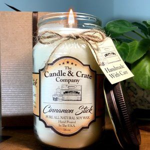 Cinnamon Stick 16oz. Mason Jar, Soy Wax Candle